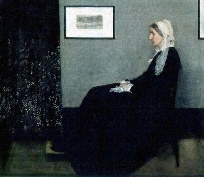 James Abbott Mcneill Whistler Arrangement in Grey and Black Norge oil painting art